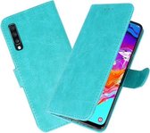 Bookstyle Wallet Cases Hoesje voor Samsung Galaxy A70 Groen