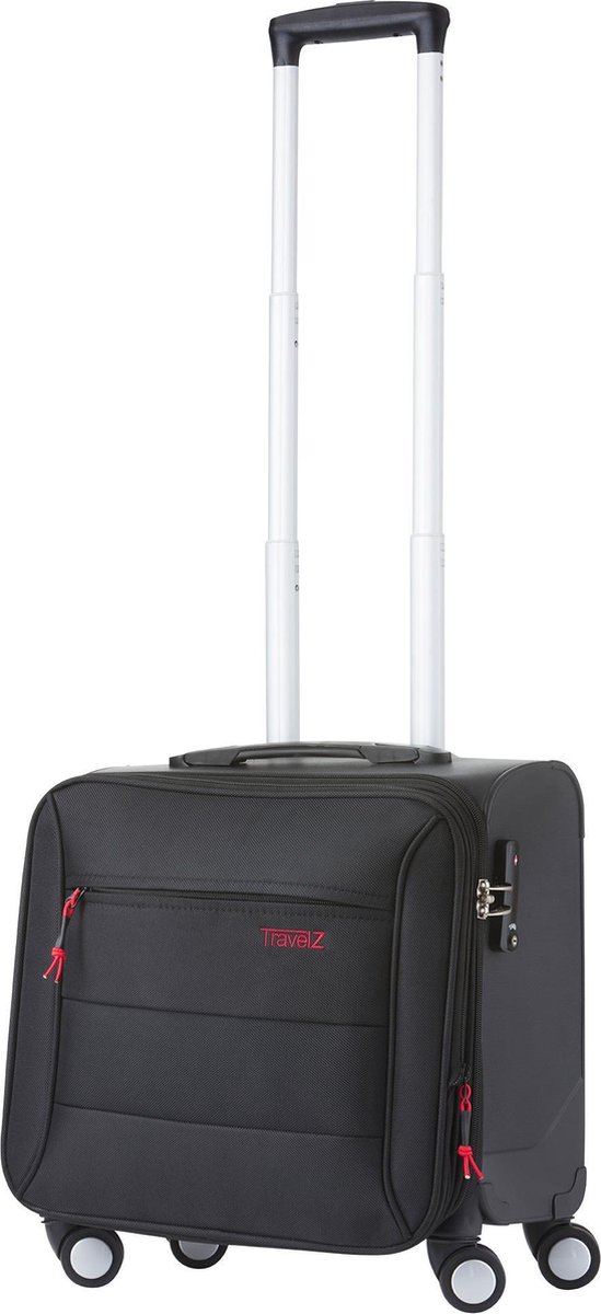 TravelZ Laptop Trolley 14 inch - Hybride (Hard-Softcase) Handbagage met TSA-slot - Dubbele Wielen