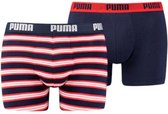 PUMA Retro Stripe Boxershort - 2-pack - Rood/Blauw