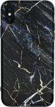 Luxe Marmer Case voor Apple iPhone X - iPhone XS Hoesje - Zwart - Goud - Blauw - Back Cover - Soft TPU Zacht