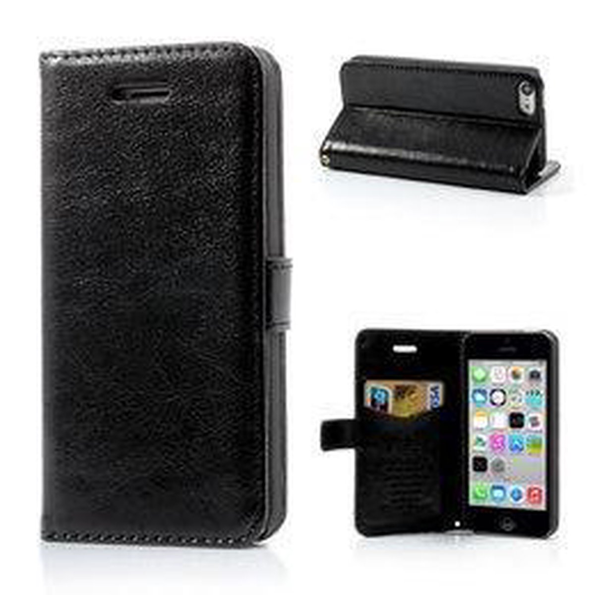 Kds Smooth Wallet case hoesje iPhone 5C zwart