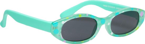 Haga Eyewear Kinderzonnebril Colibri - Aqua Confetti- 5-10 jaar - 100% UV-A en UV-B Bescherming - Lichtgewicht en Flexibel - Inclusief Microvezel Pouch — afbeelding 3