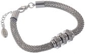 Armband metaal verwerkt met kristal stenen 20 cm lengte + verlengketting 25mm
