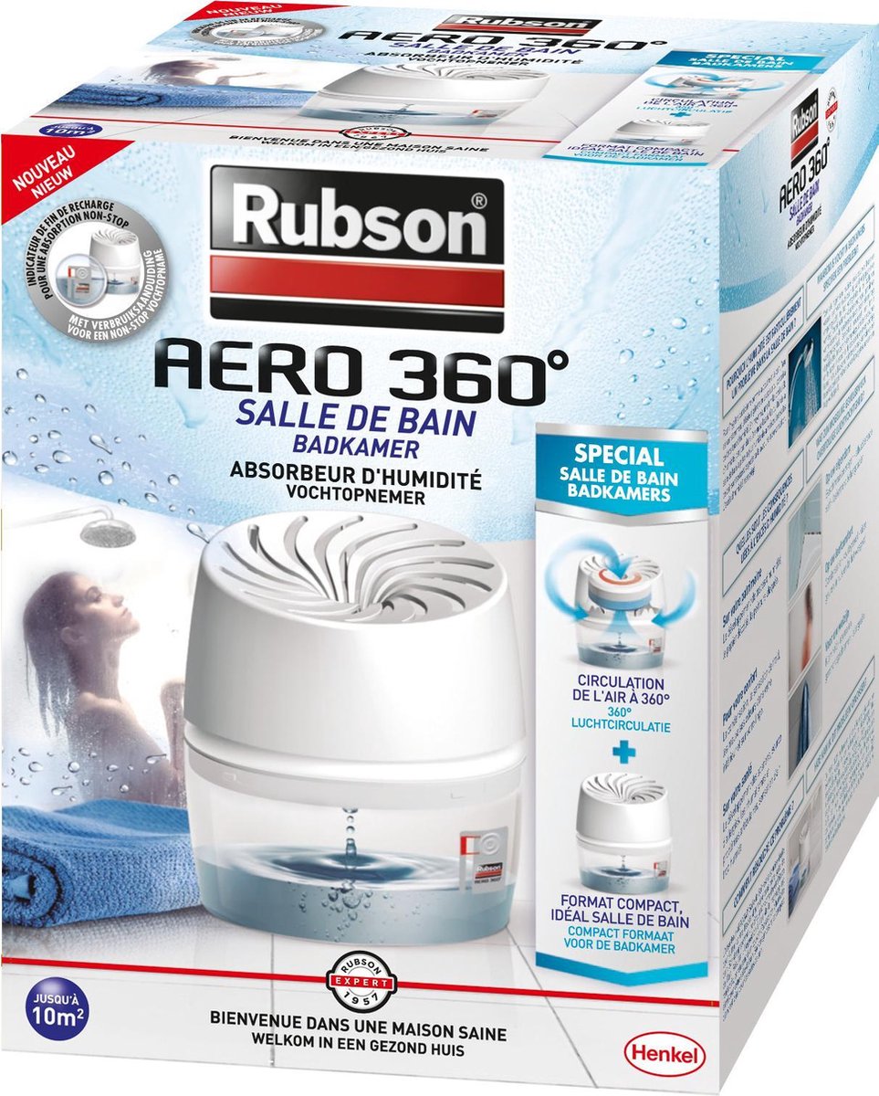 Absorbeur d'humidité Rubson Aero 360 pack promo - appareil pour pièces  jusqu'à 20m² et