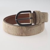 Dames Riem Rete Taupe – Italiaans Design – Taupe/Bruin – 95cm
