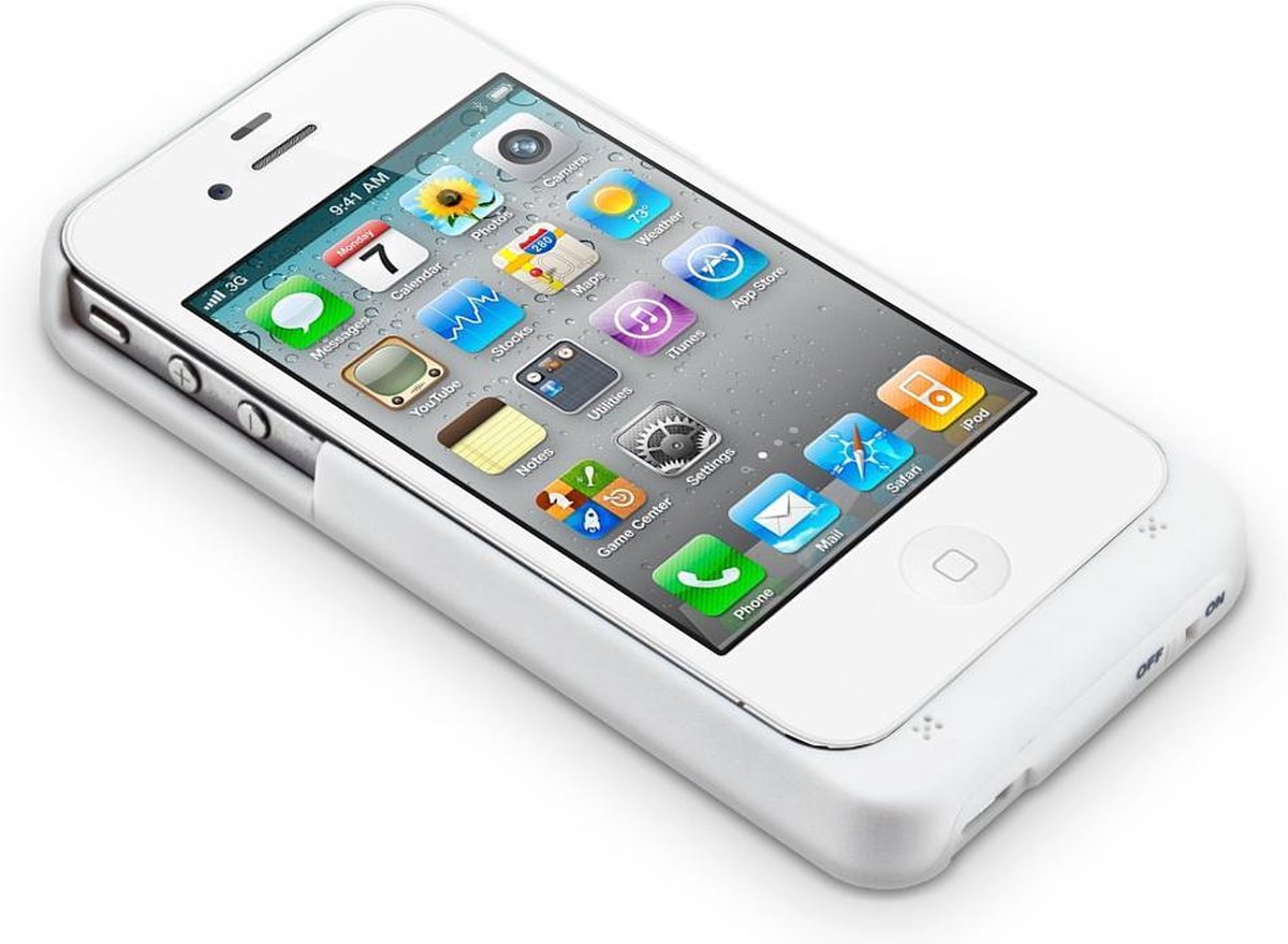 Avanca battery case voor iPhone 4 wit