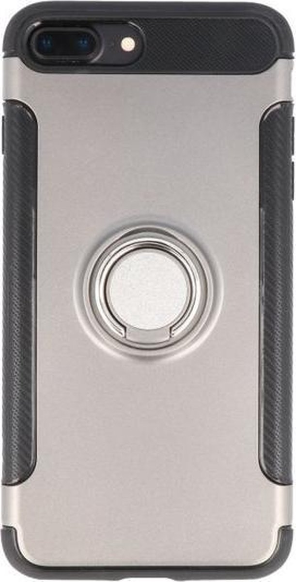 BestCases - Apple iPhone 7 Plus / 8 Plus Pantser TPU hoesje met Ringhouder Grijs