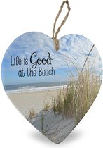 Life is good at the Beach Decoratie Hartje 15 x 1 x 15 cm