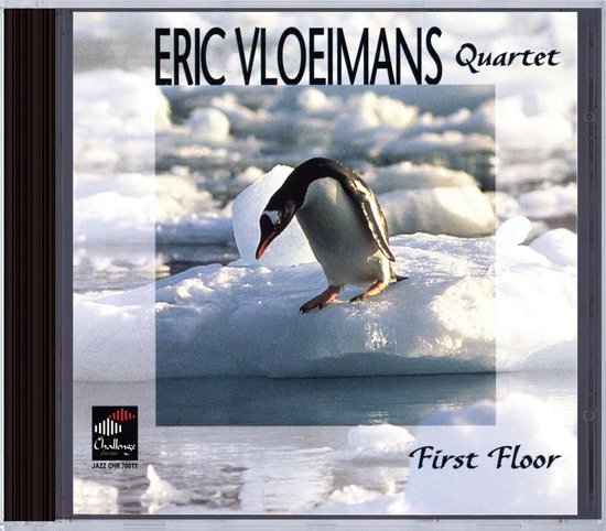 Eric Vloeimans Quartet - First Floor albumcover met een pinguïn op ijsschotsen.