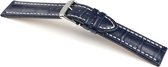 Horlogeband Kalimat WN Donkerblauw - Leer - 18mm