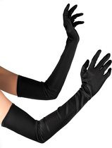 NINGBO PARTY SUPPLIES - Lange zwarte handschoenen - Accessoires > Handschoenen