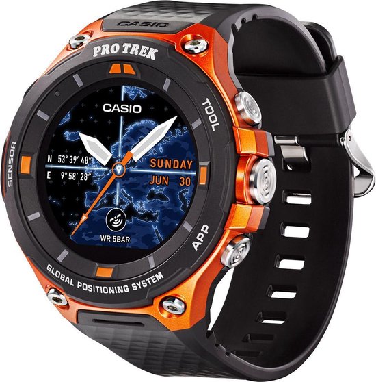 Casio WSD-F20RG Bluetooth Zwart, Oranje sport horloge | bol.com