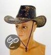 Western Cowboy hoed volwassene lederlook slangen print bruin
