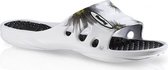 Dames badslippers met zwarte bloemen 37