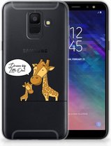 Geschikt voor Samsung Galaxy A6 (2018) Uniek TPU Hoesje Giraffe