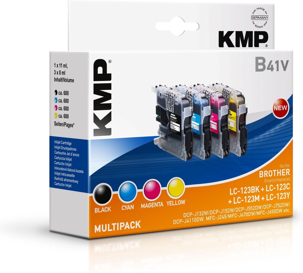 KMP Multipack B41V inktcartridge Zwart, Cyaan, Magenta, Geel 4 stuk(s)