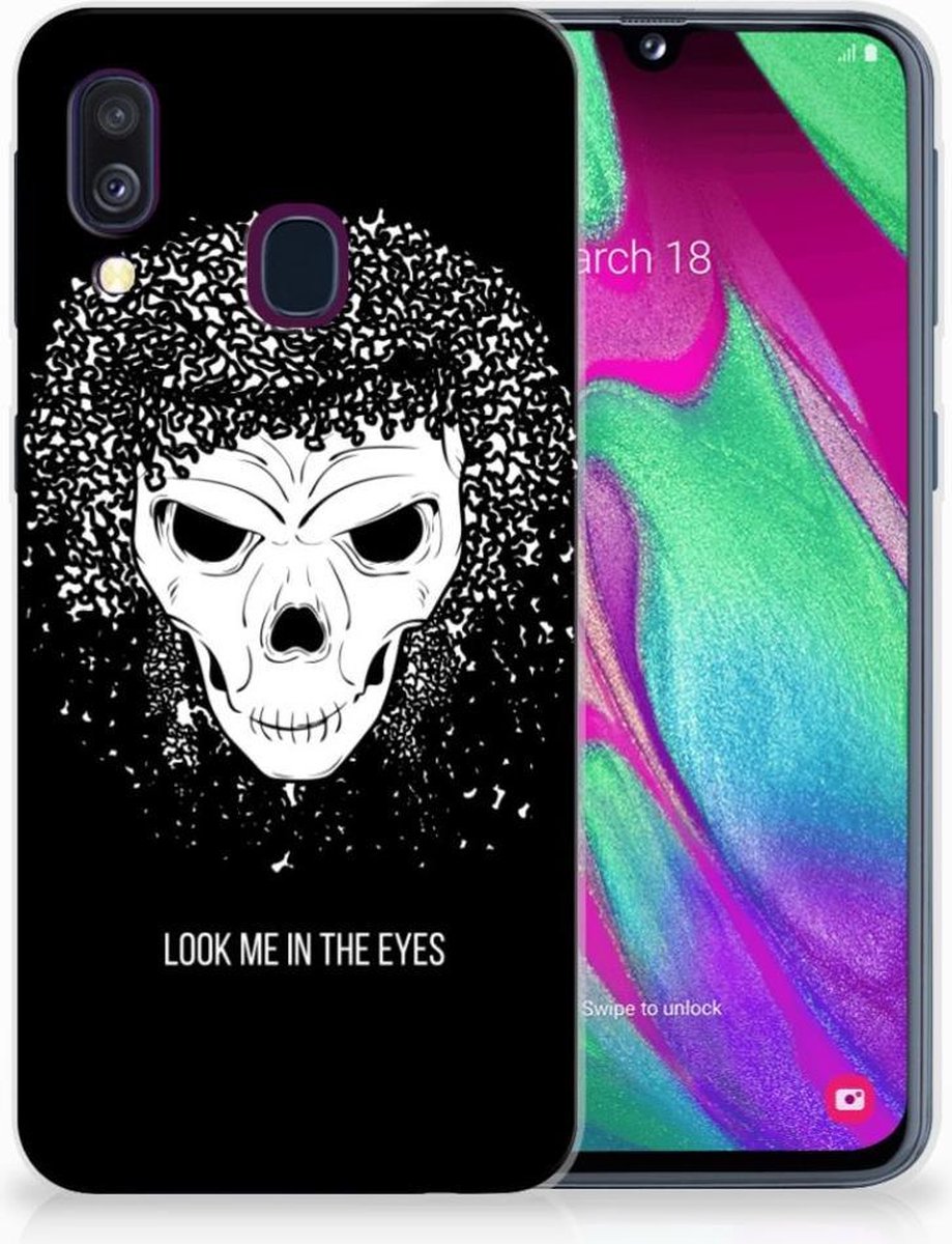 Silicone Back Case Samsung Galaxy A40 Skull Hair
