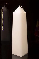 Obelisk Kaars XXL, PERL MAT WIT hoogte: 34cm