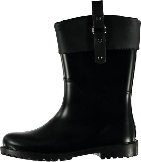 Half hoge dames regenlaarzen zwart met omslag en - laarzen/ regenlaarsjes... | bol.com