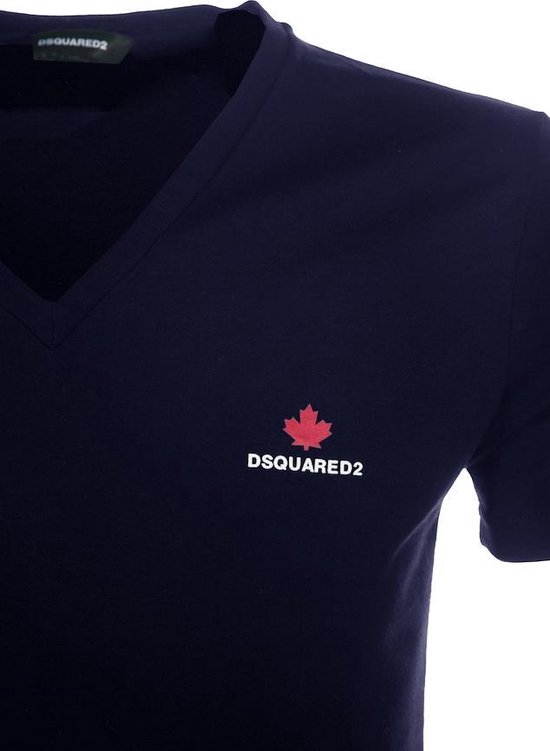 Dsquared2 T-Shirt Canada Logo V-Neck Navy | bol