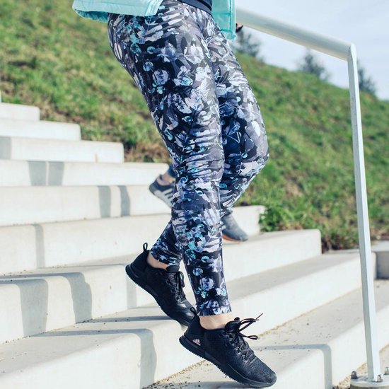 La Rocha Sportlegging - Wild Leaves Blue – Long Tight - Maat XL