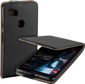 MP Case zwart eco lederen flip case voor Google Pixel 2 XL flip cover