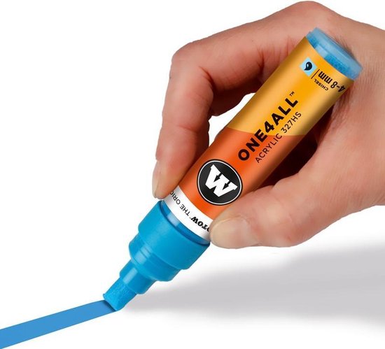 Molotow 327HS Zinc Yellow - Marqueur acrylique jaune - Pointe biseautée 4-8mm - Couleur jaune