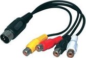 Audio / video kabel 5p DIN steker - 4x tulp kontra steker 0,20 m