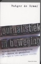 Boekcover 'Journalistiek in beweging' met typografische letters.