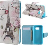 Parijs blauw agenda wallet hoesje Samsung Galaxy S7