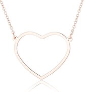 24/7 Jewelry Collection Hart Ketting - Rosé Goudkleurig