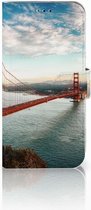 Geschikt voor Samsung Galaxy A40 Flip Cover Golden Gate Bridge