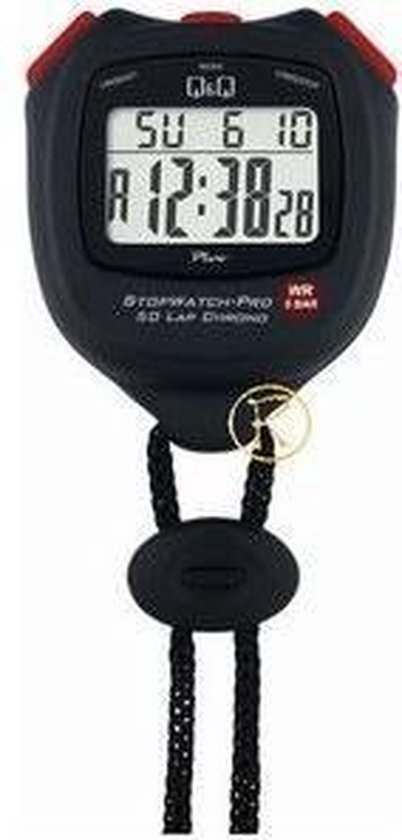 Q\u0026Q 1/100 Chrono Stopwatch: kalender, 12/24, timer, chronograaf, 5 bar |  bol.com
