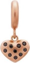 Endless Bedel Black Million Heart Drop Rose Gold Plated