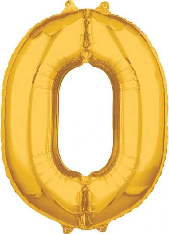 26 Number 0 Gold 26 Inch Foil Balloon P31 packed 50 x 66cm
