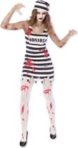 Amscan Verkleedpak Zombie Convict Dames Zwart/wit Maat L