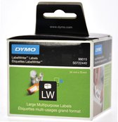 2x Dymo etiketten LabelWriter 70x54mm, wit, 320 etiketten