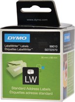 4x Dymo etiketten LabelWriter 89x28mm, wit, 260 etiketten