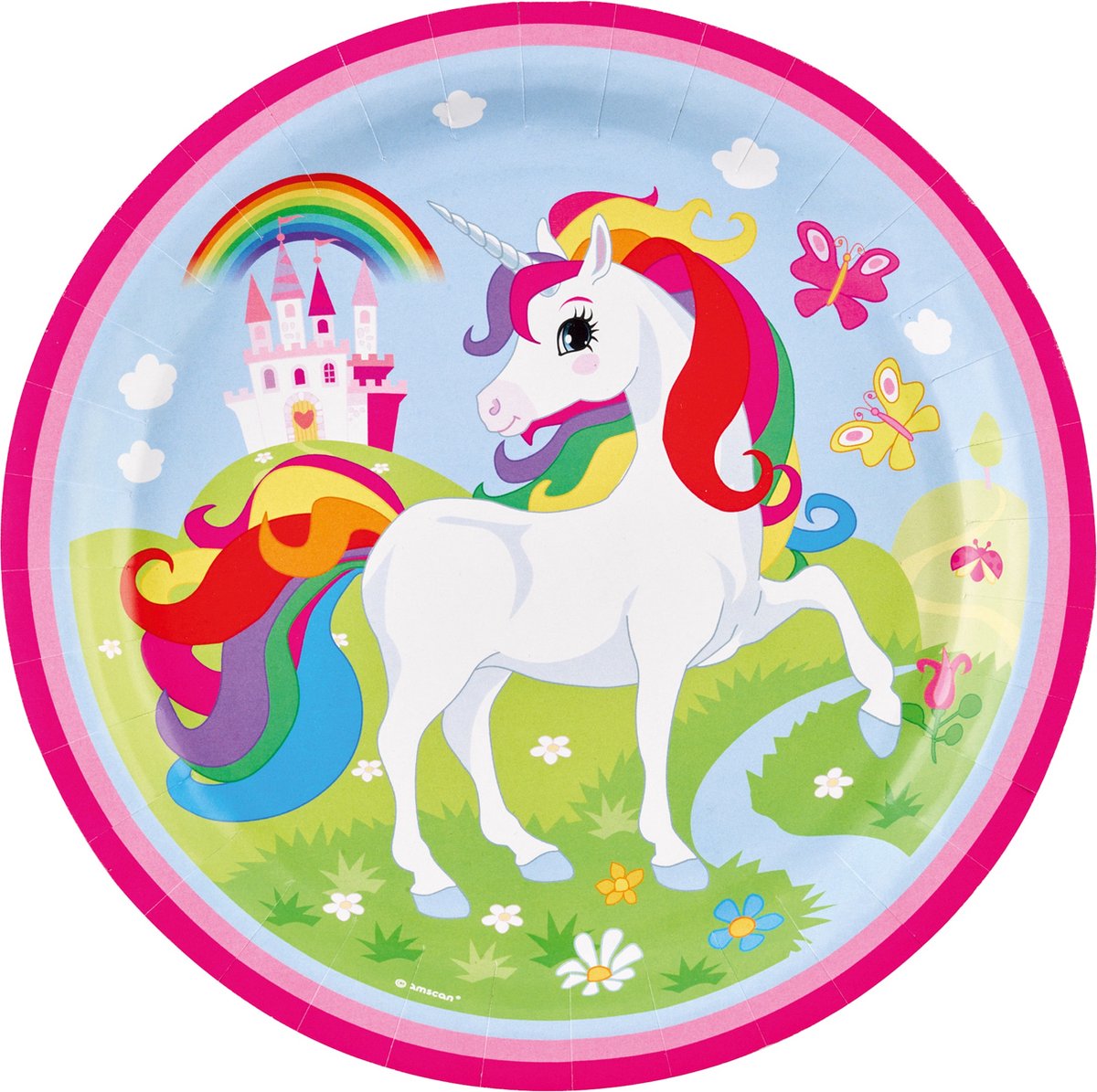 8 kartonnen bordjes - Unicorn