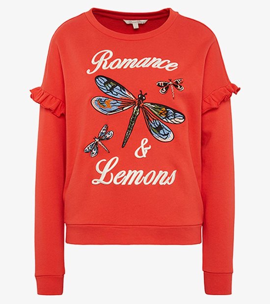 Tom Tailor sweater romance & lemons - rood - 1002644 - maat XS