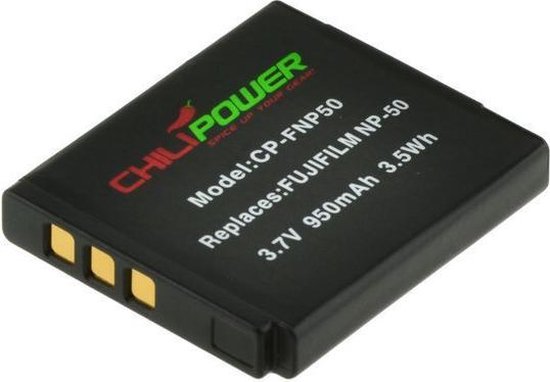 ChiliPower NP-50 camera accu 950mAh voor Fujifilm FinePix F-, Real 3D-, X- en XP-serie cameras