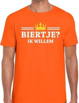 Oranje Biertje ik willem t-shirt heren - Oranje Koningsdag kleding L