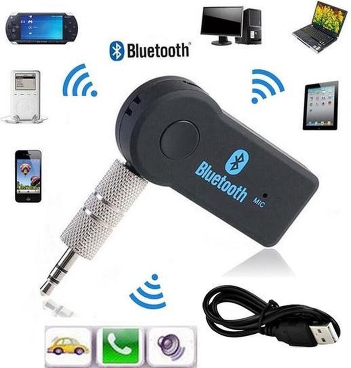 Bluetooth muziekontvanger - Handsfree Carkit & Thuisgebruik