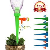 JURIQ Waterdruppelaar Voor Planten - Set 6 Stuks – Instelbare Kraan Waterdruppelaar Set - Flessendruppelaar – Druppel Systeem – Irrigatiesysteem – Watering Spikes