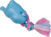 Nobby TPR Kip Met Touw - Lichtblauw - 8,5 cm