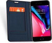 Hoesje geschikt voor Apple iPhone 8 Plus - Lederen Wallet Hoesje Blauw - 360 Graden Beschermend Telefoonhoesje