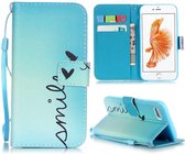 geschikt voor iPhone 7 Smile Booktype hoesje | Portemonnee | PU lederen | Leer | Wallet Case | Telefoonhoesje | Bescherm Hoes | Book Style | Bookcase | Book Cases | klap | Flip Cov