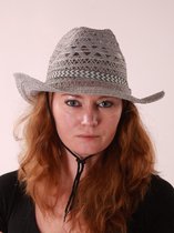 Cowboy style hoed - grijs - unisex - katoen - polyester