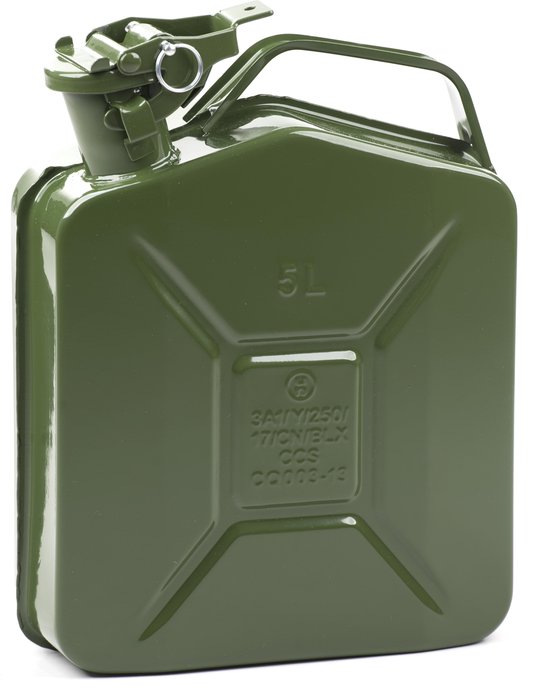 Jerrican essence Minalco - métal 5 litres - approuvé UN - vert