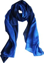 Zijde Blend Sjaal – Lange Dames Sjaal – Blauw